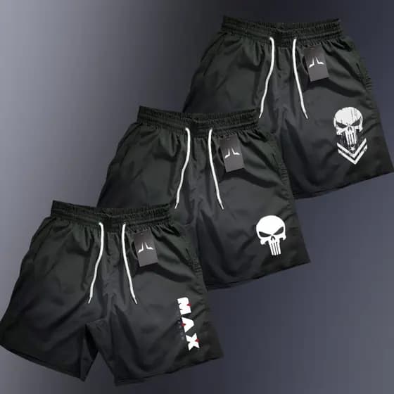 Kit 3 Shorts TACTEL Masculino MIX Max.Just Bermuda Premium Academia Praia Corrida