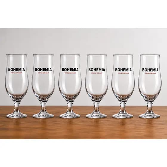 Kit 6 Taças de Cerveja Bohemia Pilsen 380ml Vidro Original Ambev