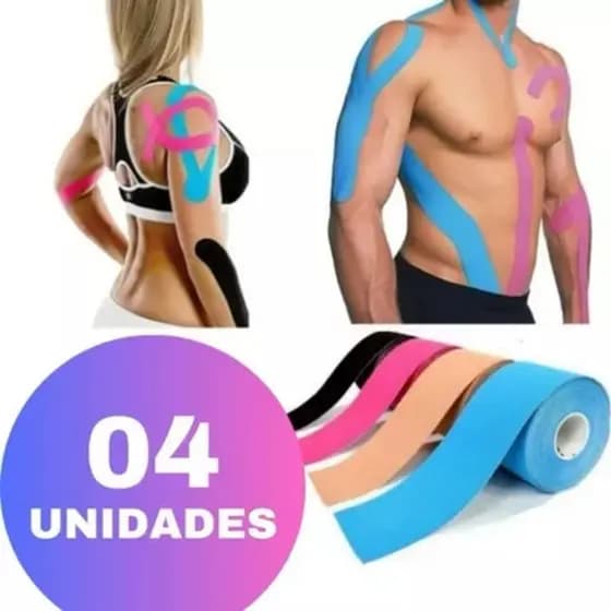 Fita Kinesio 5cm x 5m Bandagem Elástica Adesiva para Fisioterapia e Esporte – Suporte Muscular/Alívio de Dor