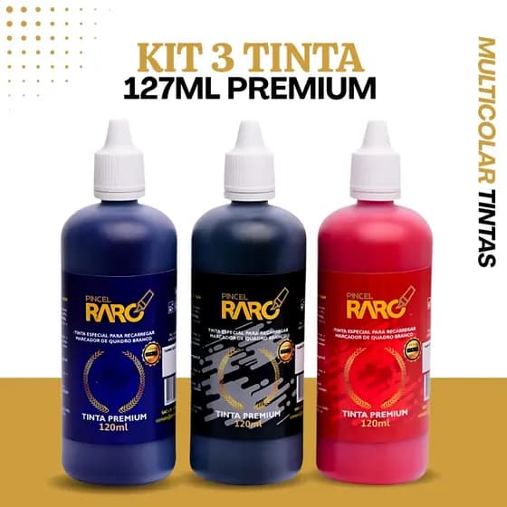 Tinta Premium Marcador Quadro Branco 120ml Universal - Não Mancha - Bico Aplicador Prático - Cores Vivas - Envio 24h