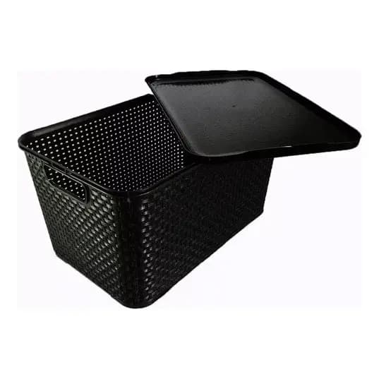 1/2 ou 3 unidades Cesto/caixa Organizador - 7,5l - Promoção Empilhável Com Tampa Quarto Banheiro Cozinha