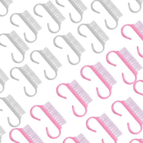 Kit 70 Mini Escovinhas Manicure Limpeza De Unha Tira Pó Salão