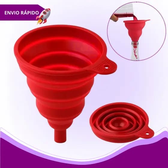 Funil Dobrável de Silicone Portátil Retrátil Utensílio para Cozinha Garrafas Potes