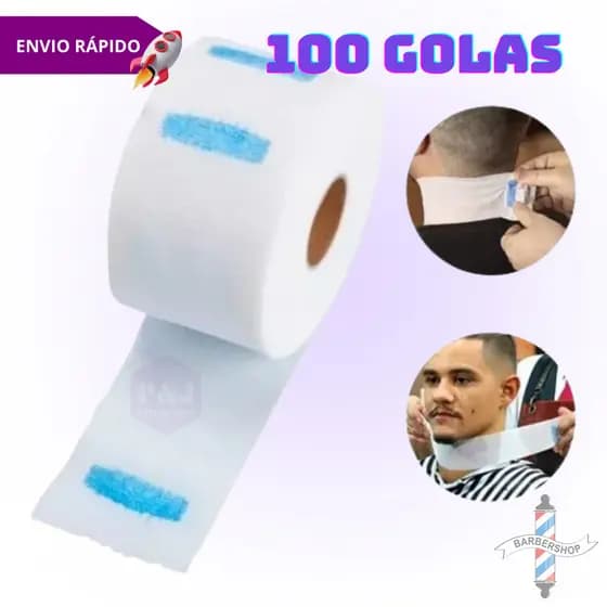Gola Higiênica Descartável Elástica Para Barbearia Barbeiro 100 unidades Alta Qualidade