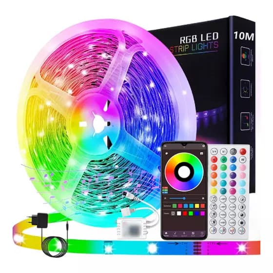 10m Fita Led Bluetooth Rgb Colorida Decoração Com Controle