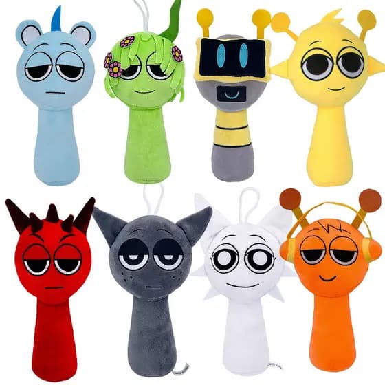 Brinquedo de Pelúcia Sprunki Boneca Incredibox Jogo de Desenho Animado Almofada Presente de Aniversário para Crianças