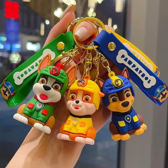Chaveiro PAW Patrol Mochila Chase Cachorrinho Pingente Brinquedo de Pelúcia Infantil