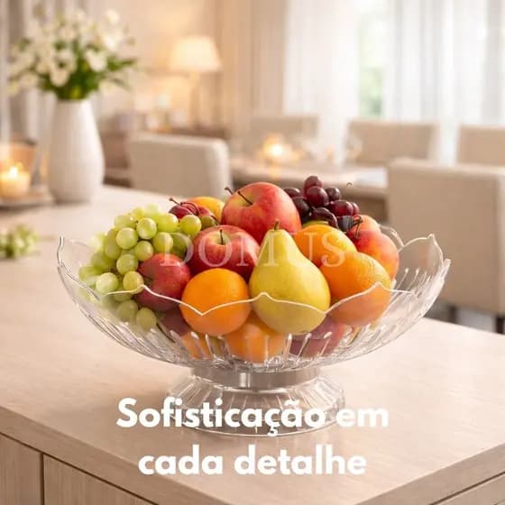 Fruteira Saladeira Organizador Multiuso De Frutas Tipo Aparência de Vidro Transparente Resistente