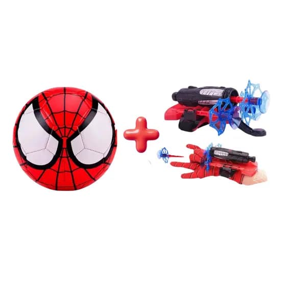 Kit Bola De Futebol Homem Aranha + Lança Teias Spider Man