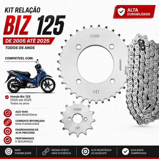Kit Relacao Biz 125 Aplicável Em Todos Os Anos