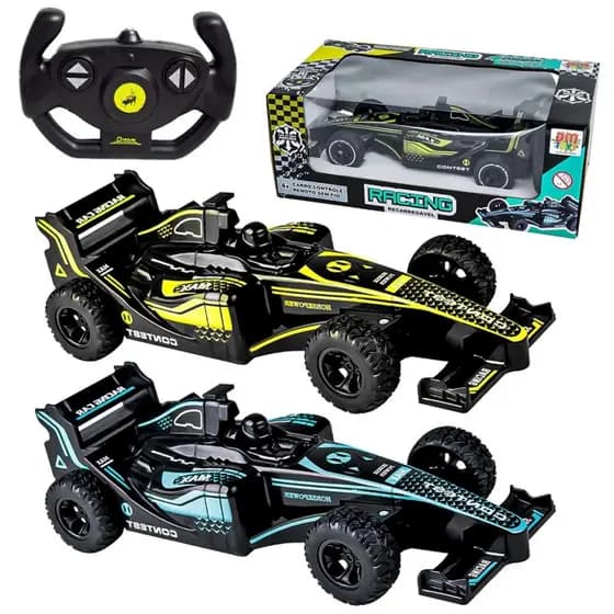 CARRO DE CONTROLE REMOTO FAZ DRIFT FORMULA 1 RECARREGÁVEL A BATERIA MUITO RÁPIDO AZUL PRETO AMARELO