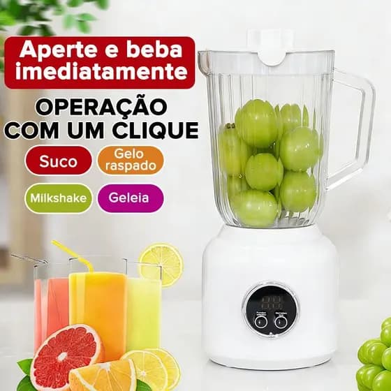 Licuadora Portátil 2 em 1 Espremedor de Frutas e Suco com Limpeza Automática 750ml USB