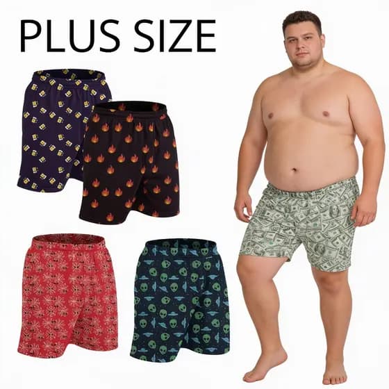 Samba Canção Plus Size Masculino Microfibra Short de Dormir Confortável