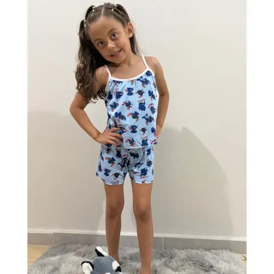 Conjunto pijama short doll infantil menina estampado