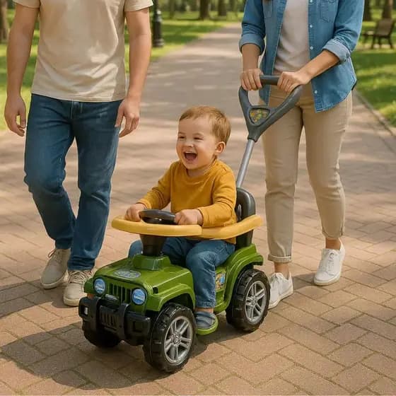 Carrinho de Passeio Quadriciclo Jip Jipe Maral com empurrador direcionável suporta até 30kg