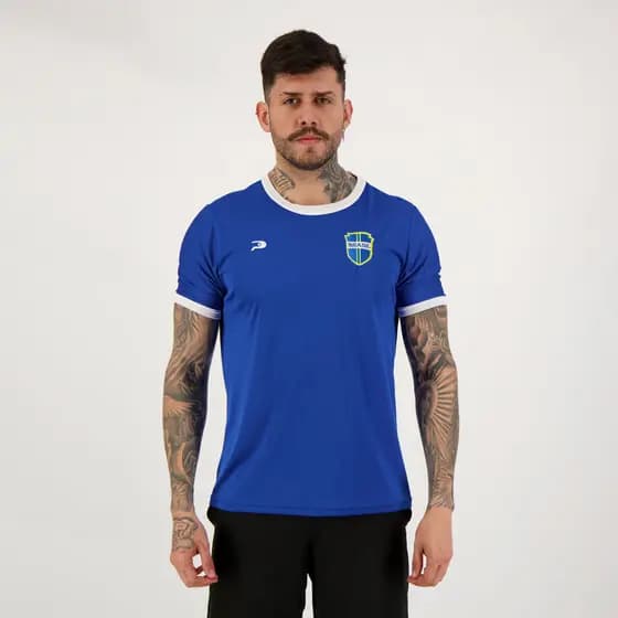 Camisa Placar Brasil Brasão Azul