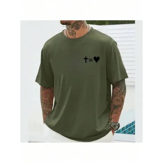 Camiseta Masculina Jesus Coração Gospel Deus Algodão Unissex Premium