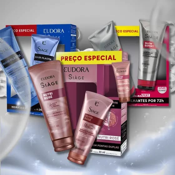 SIAGE KIT CAIXA PROMOPACK - NUTRI ROSE - HAIR PLASTIA - LISO INTENSO - GLOW EXPERT - CICA THERAPY