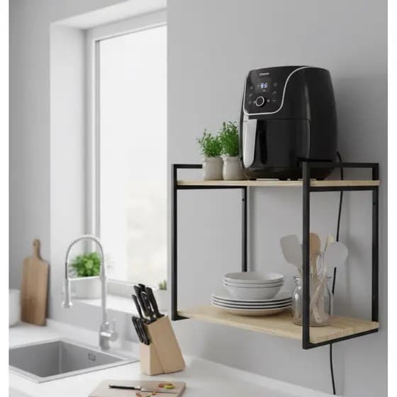 Suporte Prateleira Microondas Estilo Industrial Ferro E Madeira Pronta Entrega Reforçado Cozinha Parede Envio Rapido