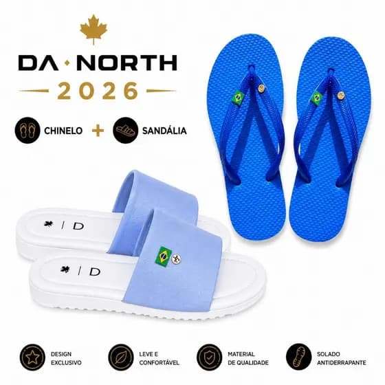 Kit Sandália Feminina Chinelo Bandeirinha Brasil Moderno Macio Confortável Resistente Uso Diário