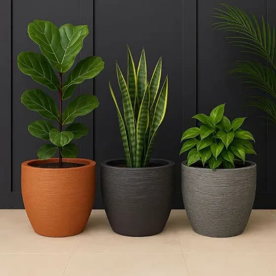 Vasos para Plantas Redondo Cone Texturizado Polietileno Pequeno ou Grande