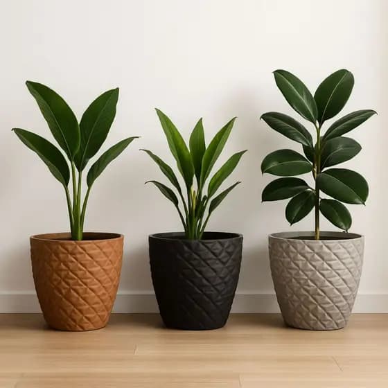 Vaso Decorativo Plantas Cone Diamante Texturizado