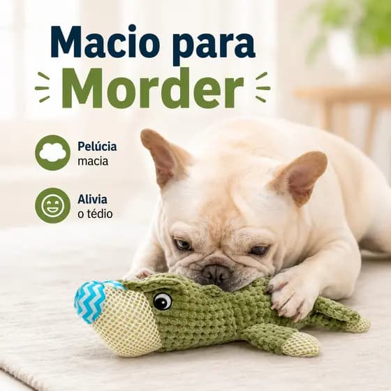 Brinquedo para Cachorro e Gato Mordedor de Pelúcia com Corda e Som Resistente Anti Tédio