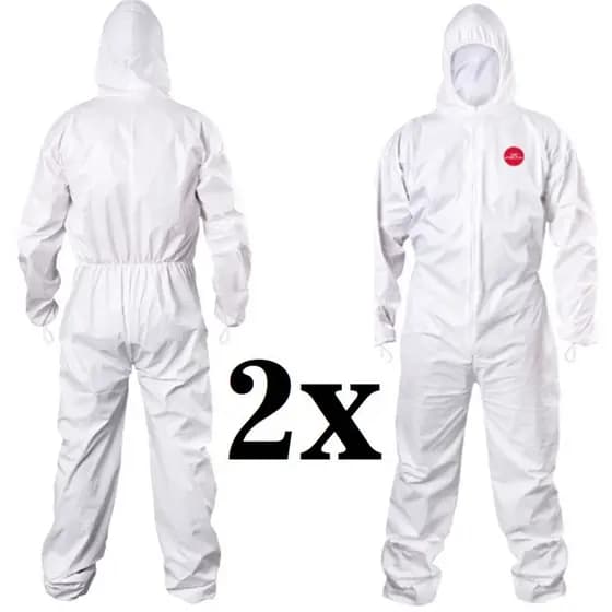 Kit 2 Macacão de Segurança Branco Tipo 6 SteelFlex CA39707 - Pintura, Laboratórios, Alimentícias, Montadoras, Mineradora
