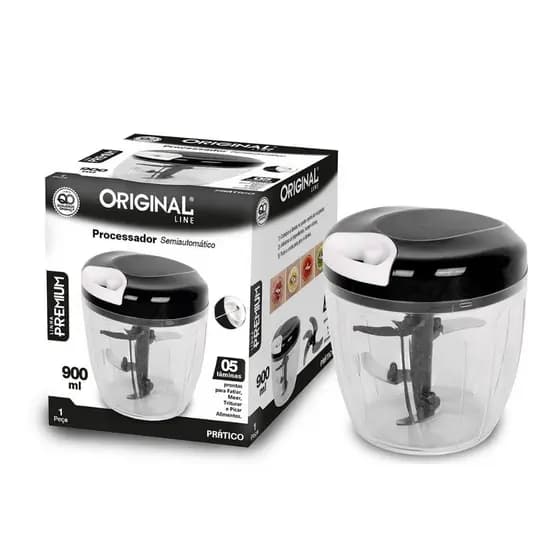 Processador Manual De Alimentos 5 Lâminas 900ml