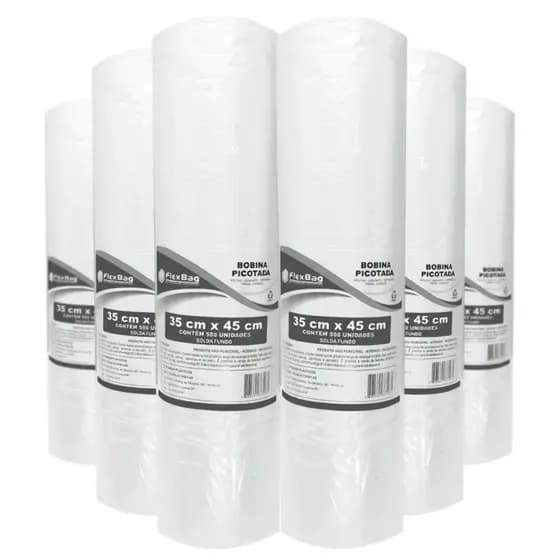 BOBINA PICOTADA PLASTICA 35X45 C/500 Sacos para freezers e armazenamento de alimentos
