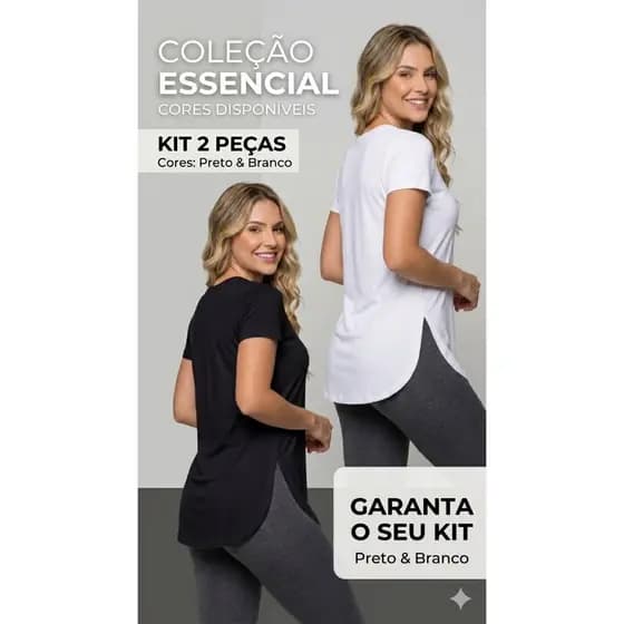 Kit Blusinha Feminina Longline Academia Tapa Bumbum