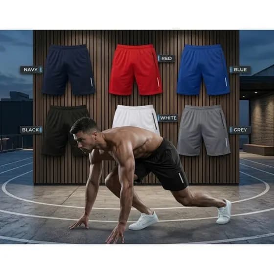 Kit 3, 4 ou 6 Bermudas Masculinas Basicas Dry Fit Com Ziper No Bolso