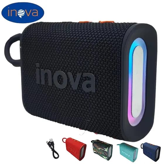 Inova Caixa de Som Bluetooth Portátil Go4 Pro Luz RGB Sem Fio Com à Prova d'Água