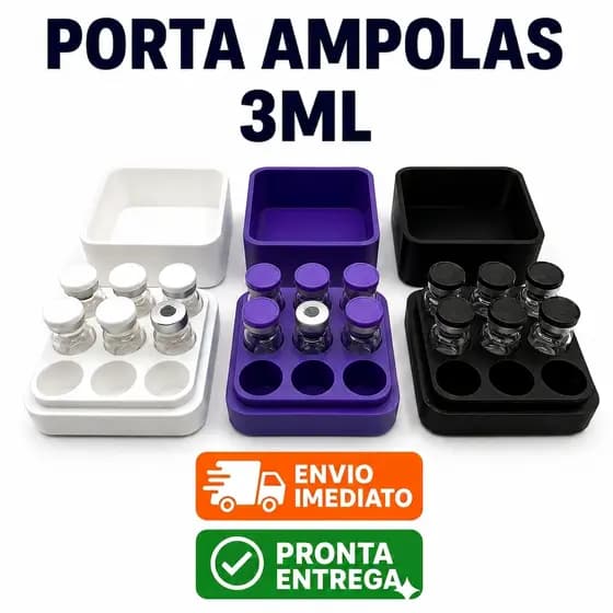 Caixa Porta Ampola 3ml a 5ml Case Organizadora 9 Porta Frascos Ampolas Para Vacinas e Injeções