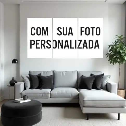 Quadro decorativo mosaico Personalizado 3 peças sala quarto cozinha hall escritório Premium