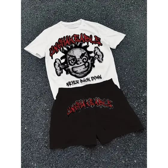 Kit Camiseta e Short Masculino Dirt Kid Never Down Conjunto Streetwear Premium 100% Algodão