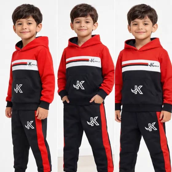 Moletom 2 Peças Tamanho 2 ao 16 Anos Inverno Casaco + Calça Masculino Quentinho Conjunto Esportivo
