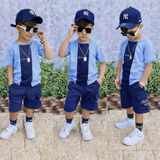 Conjunto Infantil Menino Verão - Blusa + Bermuda fresquinha Roupa masculina infantil moda infantil.
