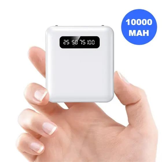 Carregador Portátil 10000mah con 4 cables de carga rápida Banco de energía digital LED Función de Linterna