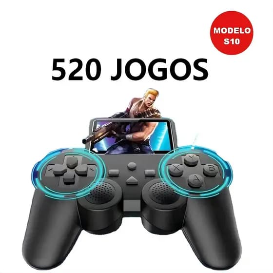 Vídeo Game Console Controle Gamepad S10 Portatil 520 Jogos Retro Tela 2.4" Dual