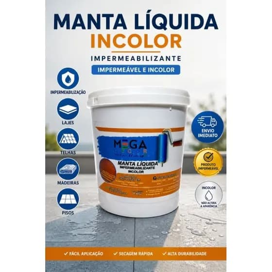 Impermeabilizante Incolor Vedamax Infiltrações Selante 1KG + Pincel Manta Líquida Transparente Cola anti vazamento