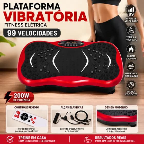 Plataforma Vibratória Slim Fitness Anti Celulite 99 Velocidades Controle Remoto 110V
