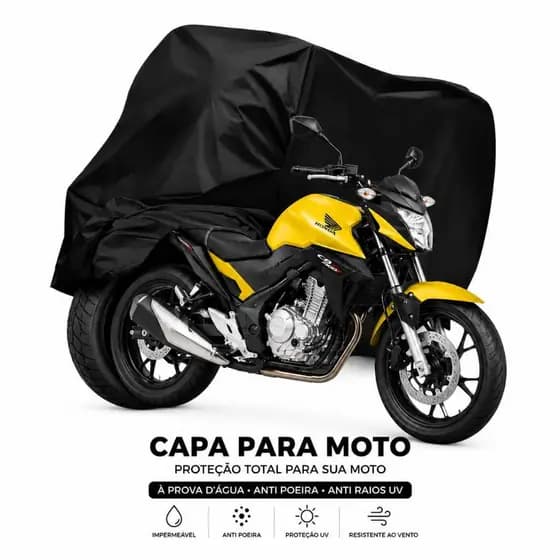 Capa Para Cobrir Moto Em Couro Inpermeavel Contra Sol Chuva Poeira Anti-Risco Forra 100% Impermeável
