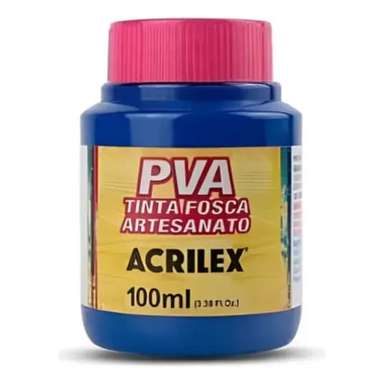 Tinta PVA Acrilex AZUL TURQUESA 501 100 ML Com 3 Unidades