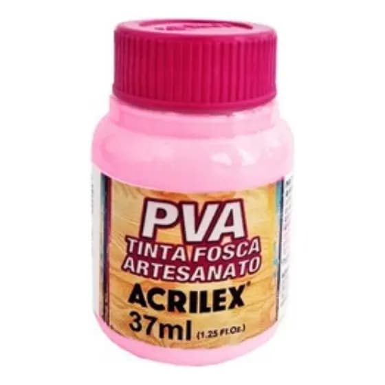 Tinta PVA Acrilex ROSA 537 37ML Com 2 Unidade