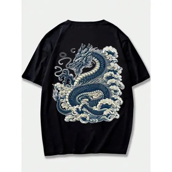 Camiseta Dragão Azul Unissex 100% Algodão Streetwear Adolescente Lançamento Envio Varias Cores!!