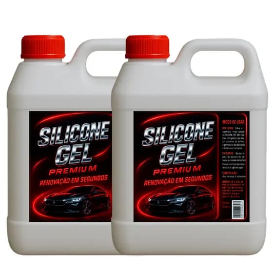 KIT SILICONE GEL AUTOMOTIVO - RESTAURADOR DE PLÁSTICO 5 LITROS - 5.200 KG -MD CAR