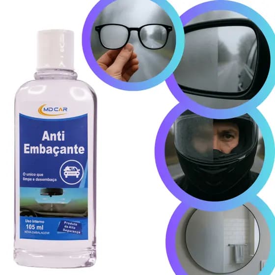 Antiembaçante Imediato MD Car 105ml 🚘👓 | Desembaçador Multiuso Para Vidros, Espelhos e Óculos
