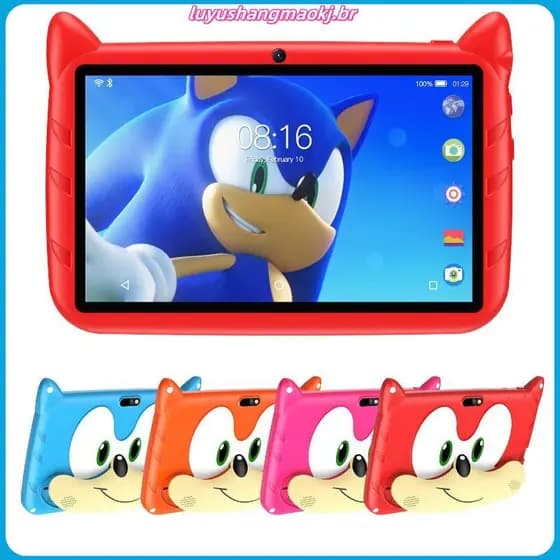 Novo Tablet Infantil 5G WiFi 7 Polegadas Pc Presente Crianças Aprendendo Tablets Educacional Android 9.0 Quad Core 2GB