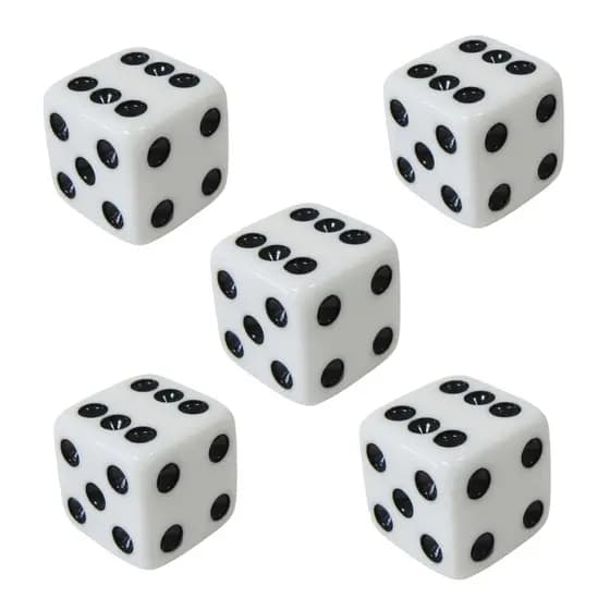 Jogo De Dados 18 mm 1,8 cm embalagem com 5 unidades